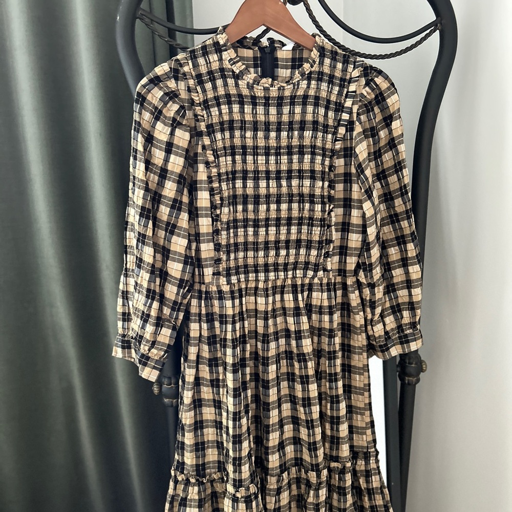 & Other Stories Gingham Smocked Prairie Dress